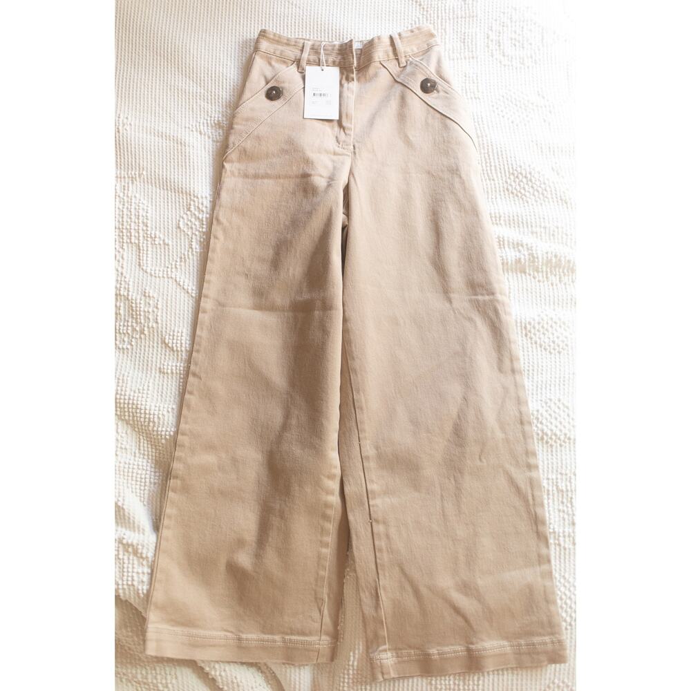 The Fifth Label Wide Leg Wander Jean Sand High Waisted Sailor Retro